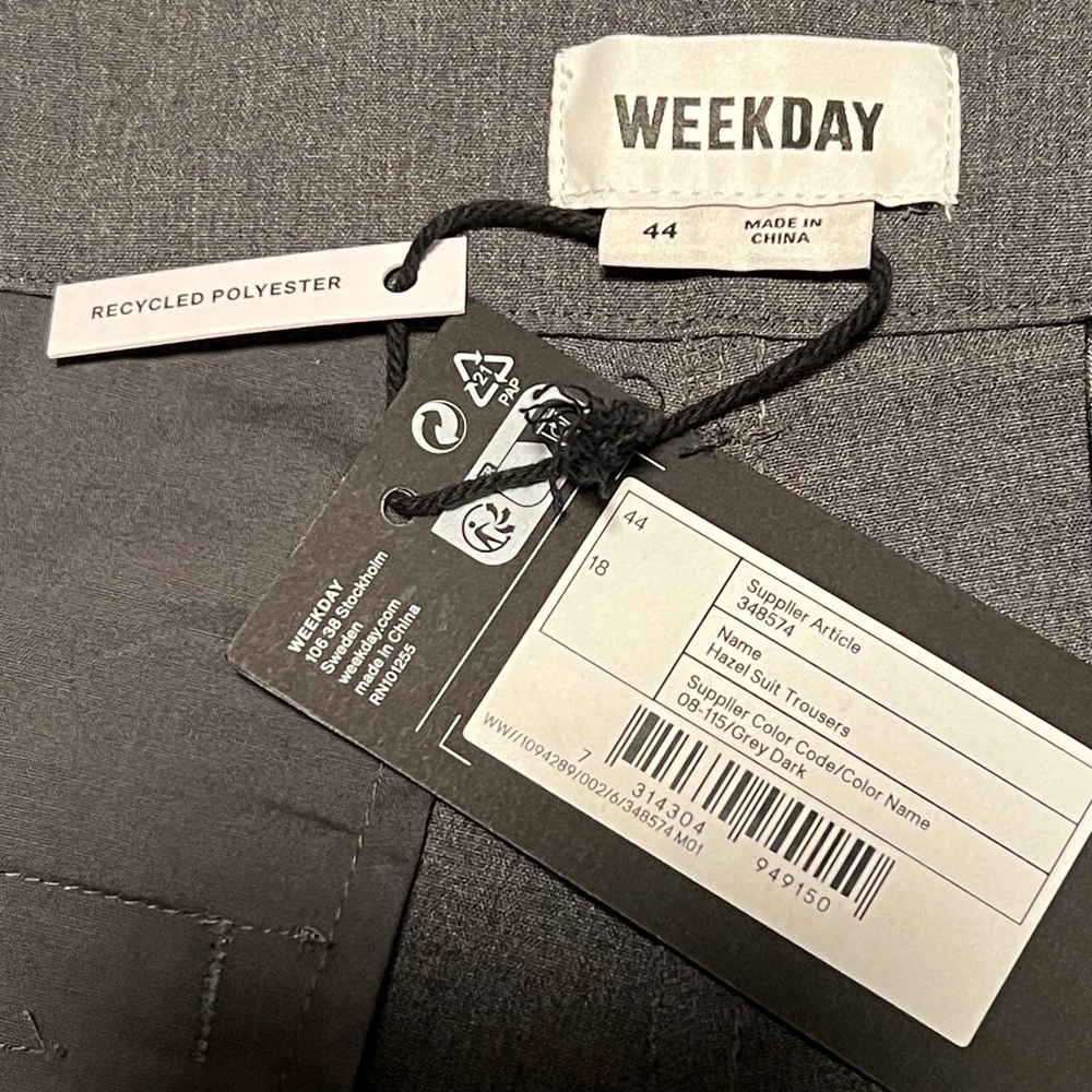 HOLDforEXJ NWT- WEEKDAY- HAZEL- EUR 44- SUIT PANTS in GRAY MELANGE - Picture 11 of 11